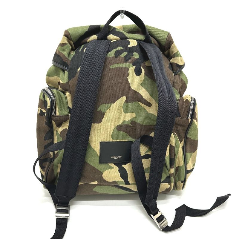 Saint Laurent Paris Backpack Multi Pockets Camouflage Canvas Leather — view 2