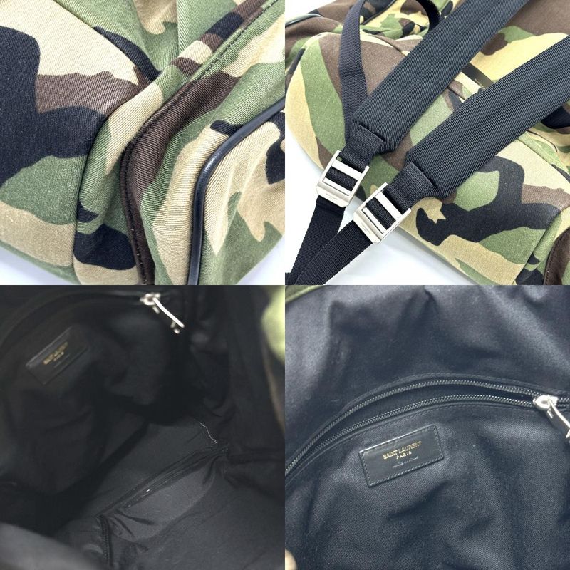 Saint Laurent Paris Backpack Multi Pockets Camouflage Canvas Leather — view 7