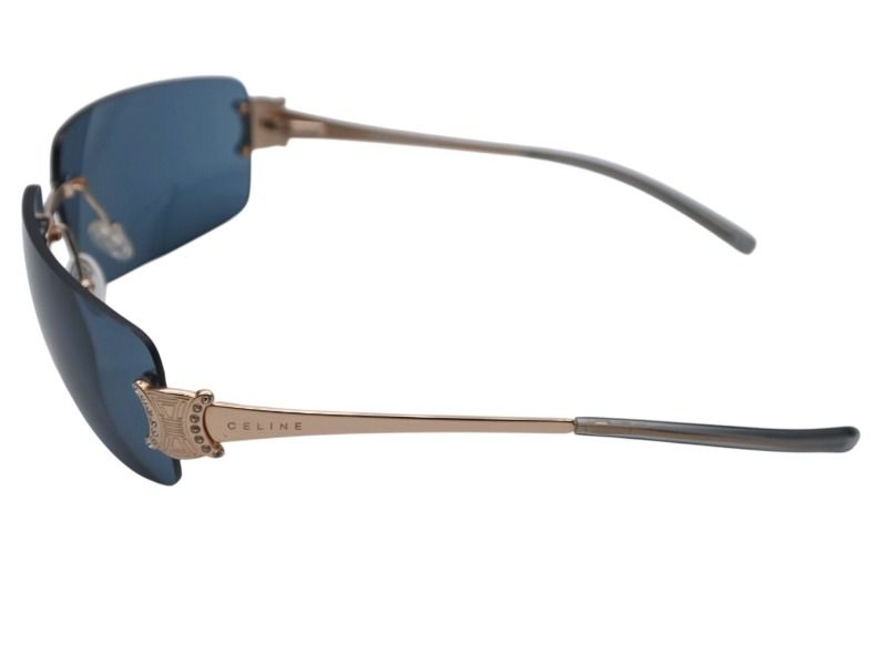 Celine Sunglasses Eyewear SC Triomphe Rhinestone Green Gold — view 3
