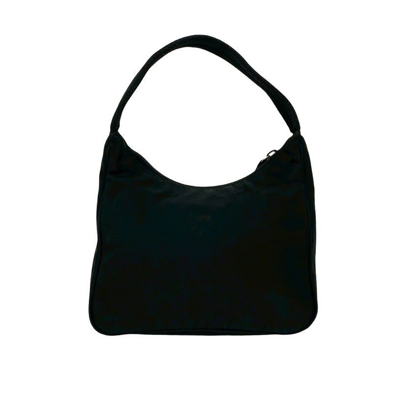 Prada Triangle Logo Silver Hardware Plate Tessuto Nylon Mini Handbag Pouch