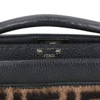 Fendi 7 Va422 pea Curve Fit Mini Zucca Pattern Shearling Leather Shoulder Bag — view 5
