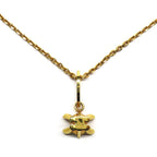 Celine Triomphe Solitaire Necklace Gold Finish Brass Accessory — view 5