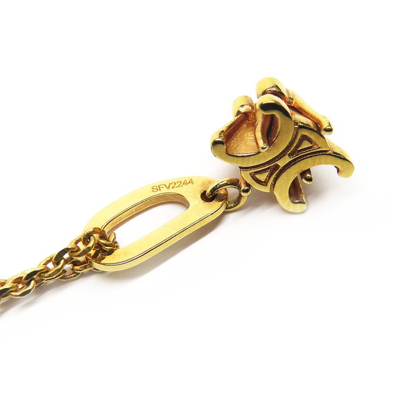 Celine Triomphe Solitaire Necklace Gold Finish Brass Accessory — view 8