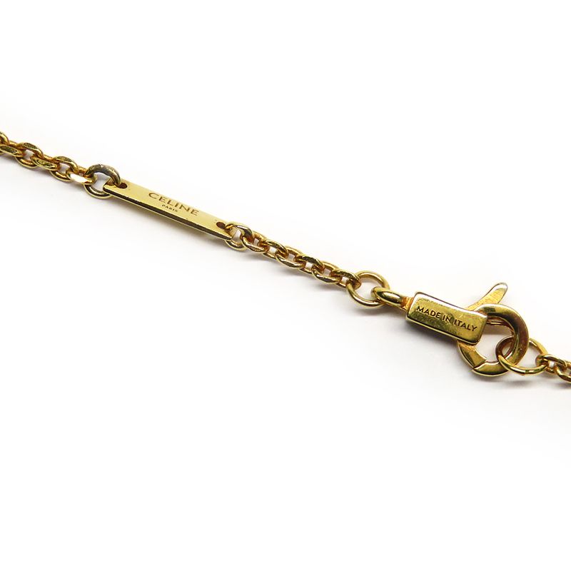 Celine Triomphe Solitaire Necklace Gold Finish Brass Accessory — view 9