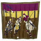 Gucci Scarf Jockey Motif Silk Brown — view 2