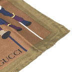 Gucci Scarf Jockey Motif Silk Brown — view 6