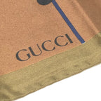 Gucci Scarf Jockey Motif Silk Brown — view 4