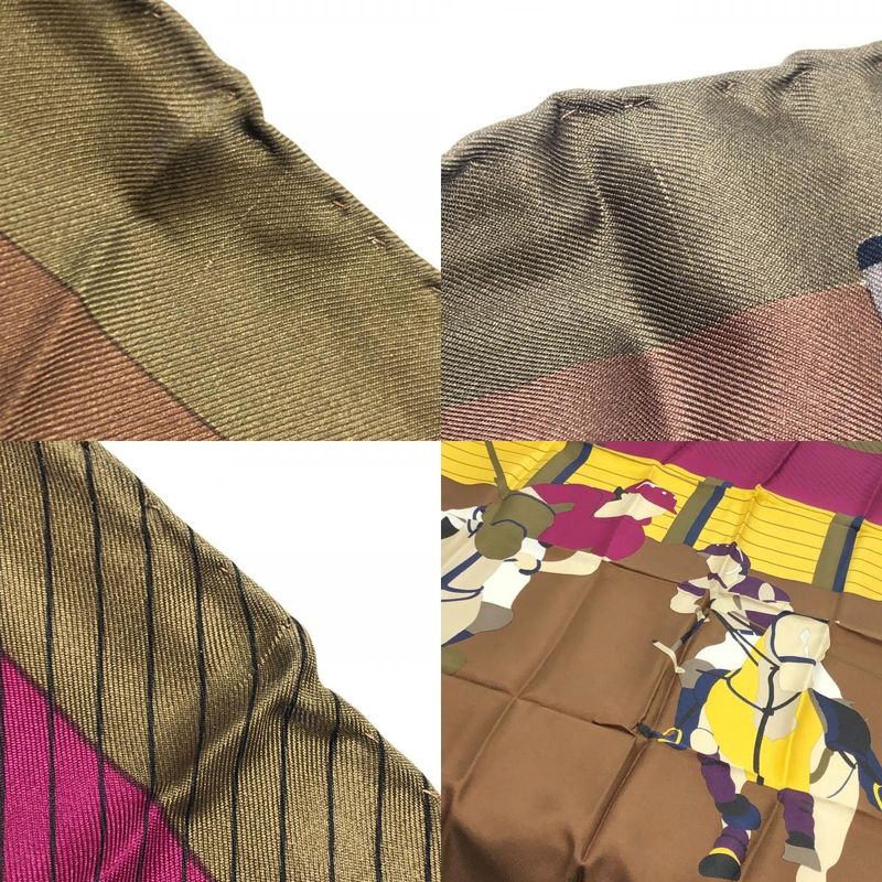Gucci Scarf Jockey Motif Silk Brown — view 9