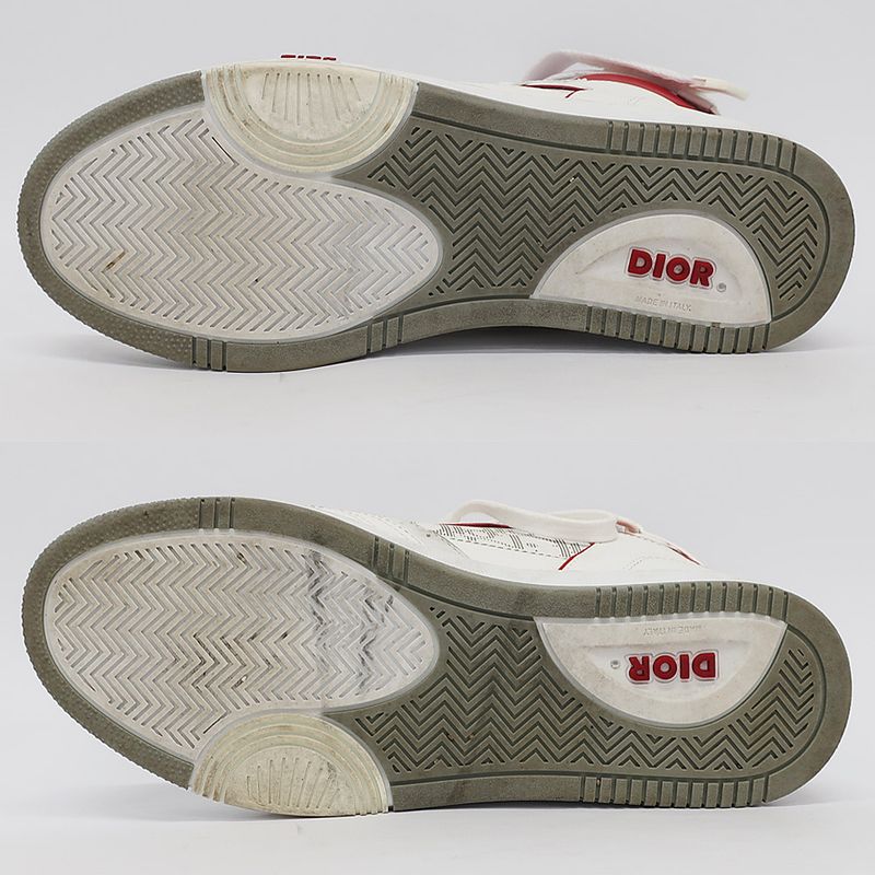 Dior Sneakers High Cut Trotter Pattern White Red Size — view 5