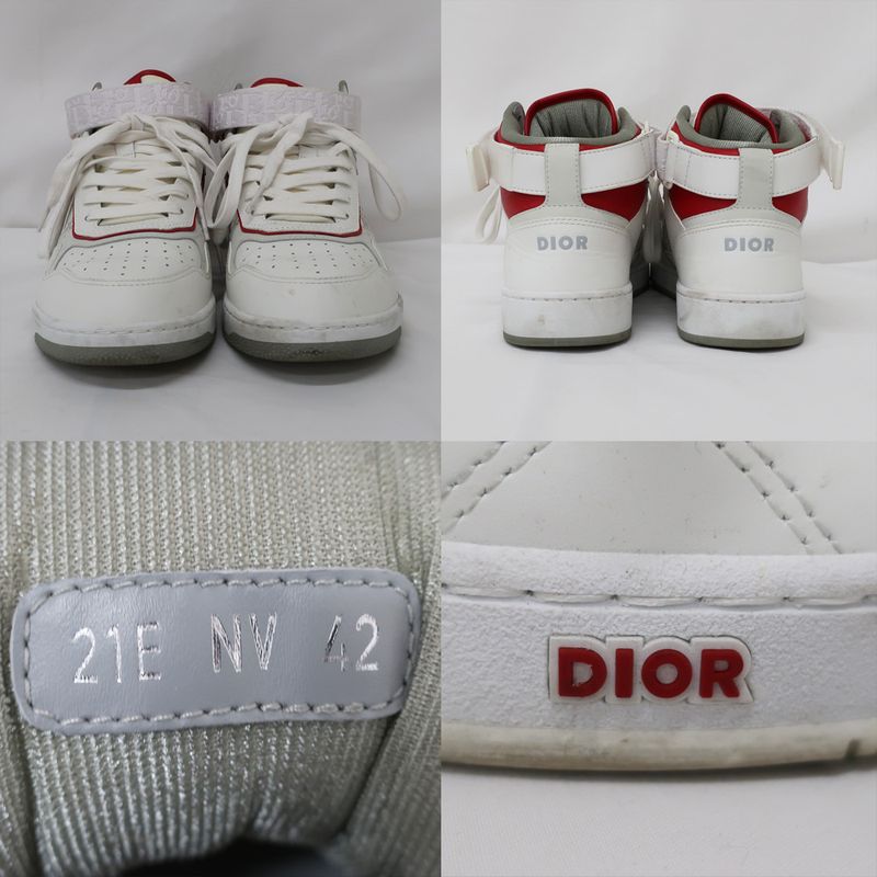 Dior Sneakers High Cut Trotter Pattern White Red Size — view 4