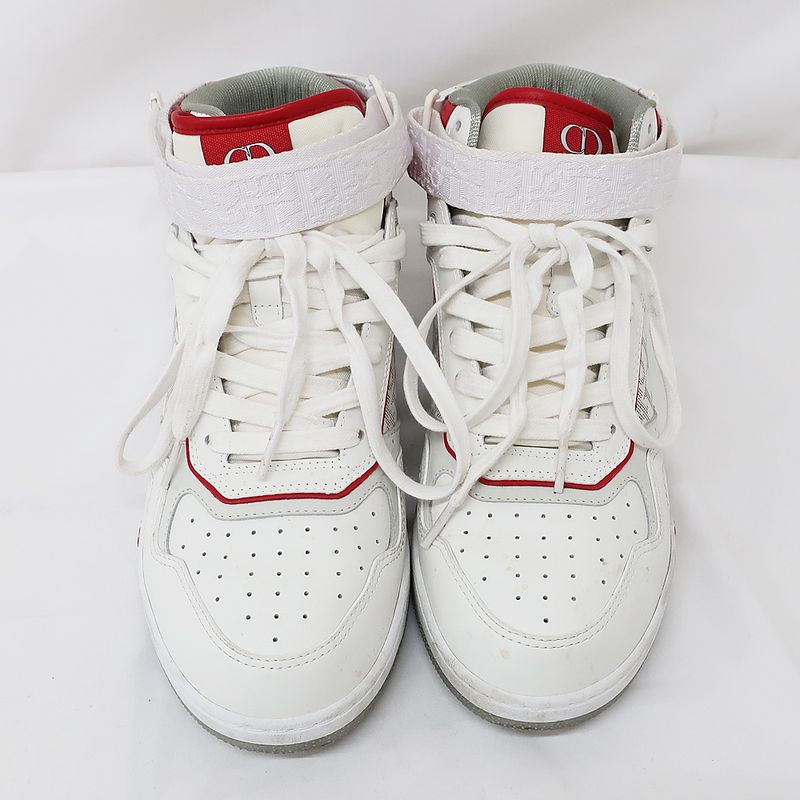 Dior Sneakers High Cut Trotter Pattern White Red Size — view 3
