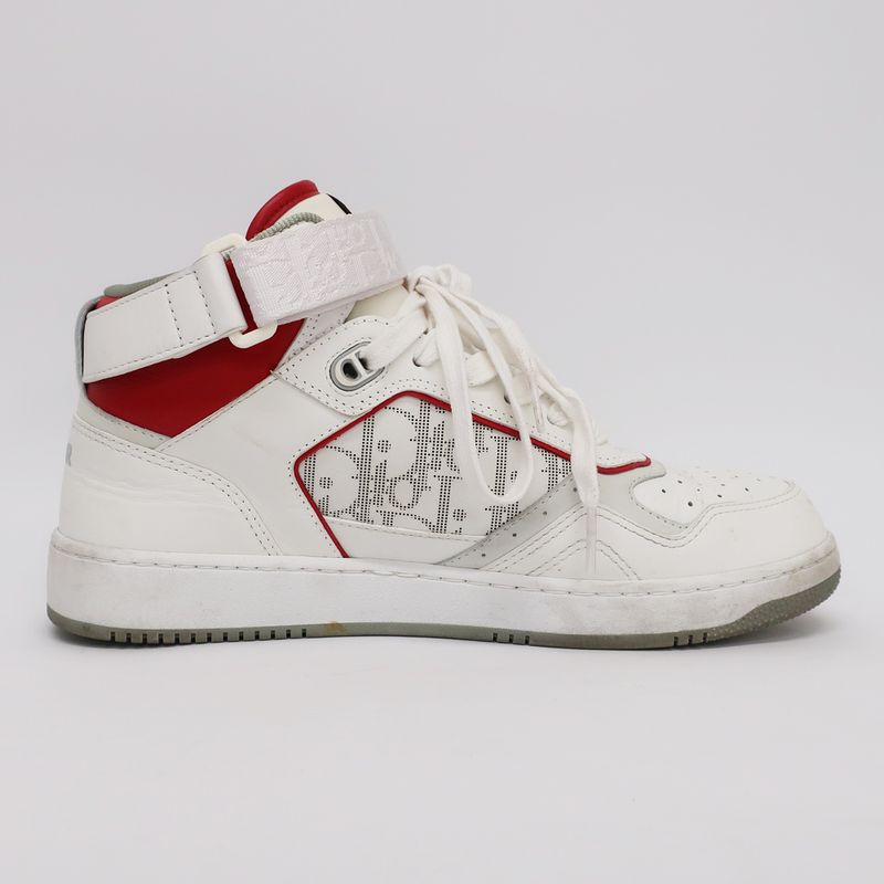 Dior Sneakers High Cut Trotter Pattern White Red Size — view 2