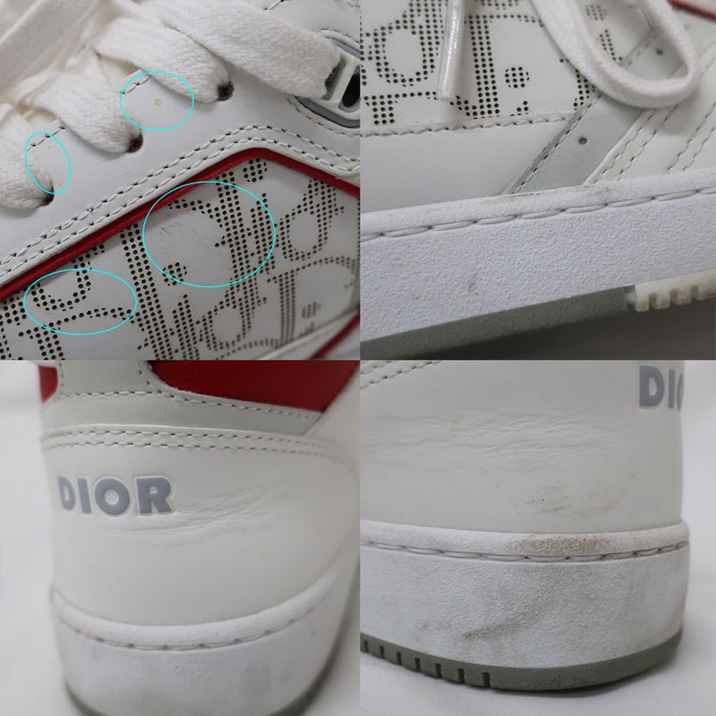 Dior Sneakers High Cut Trotter Pattern White Red Size — view 8