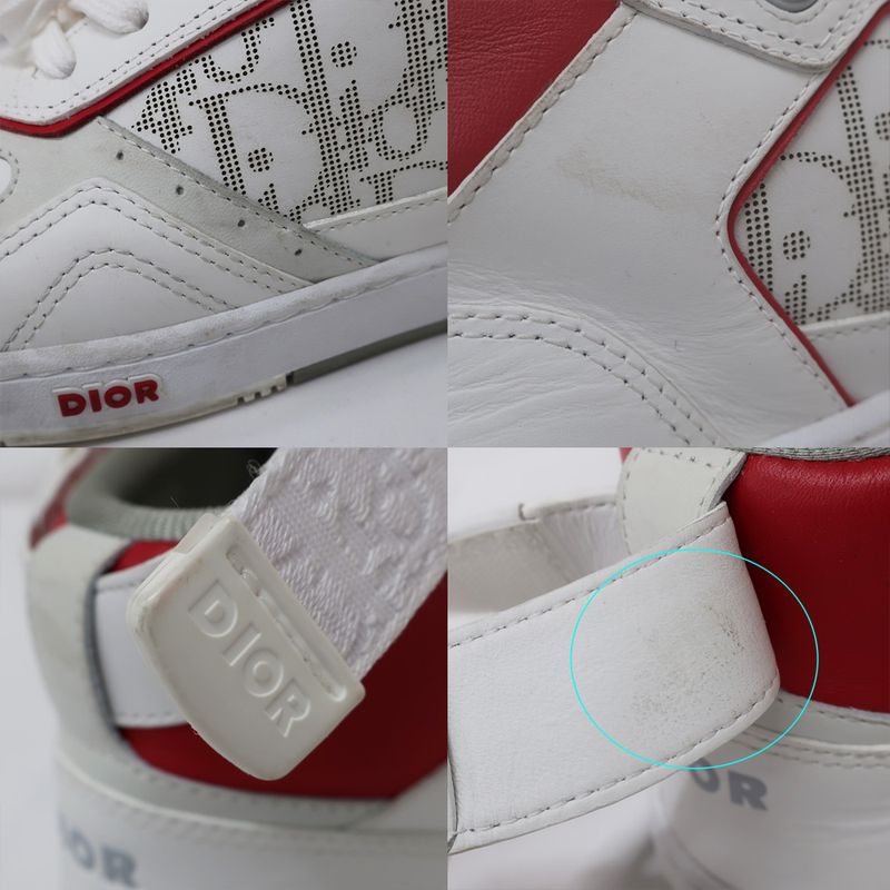 Dior Sneakers High Cut Trotter Pattern White Red Size — view 9