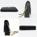 Chanel Chain Wallet Shoulder Bag Quilted Black Leather Coco — view 4