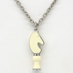 Hermes Necklace Cavalier Metal Silver SV White Accessories — view 3