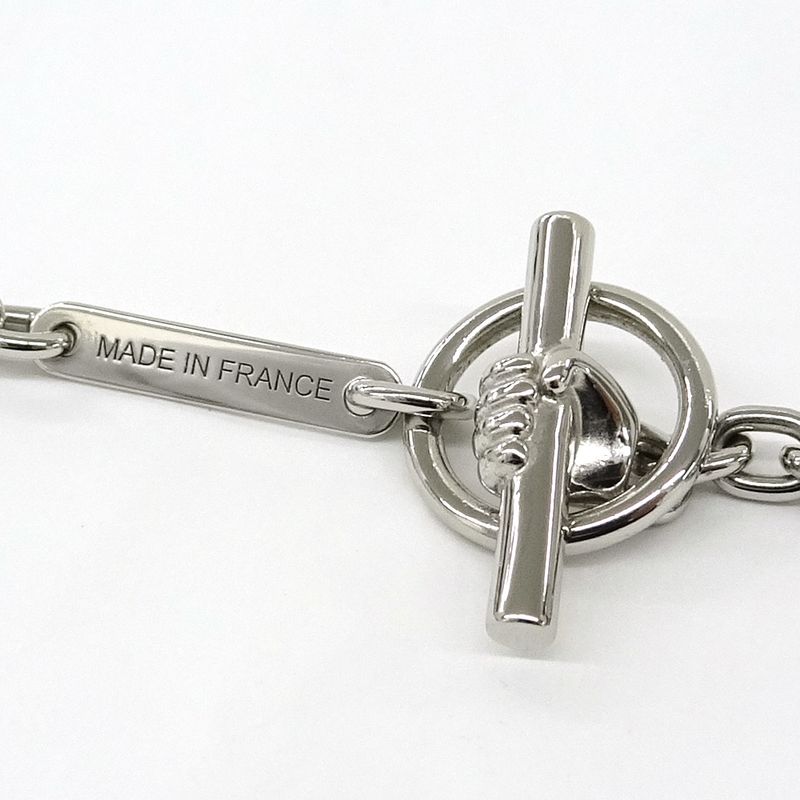 Hermes Necklace Cavalier Metal Silver SV White Accessories — view 9