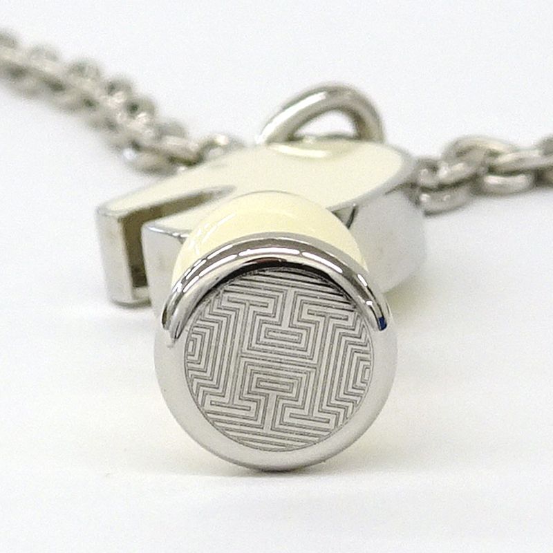Hermes Necklace Cavalier Metal Silver SV White Accessories — view 6
