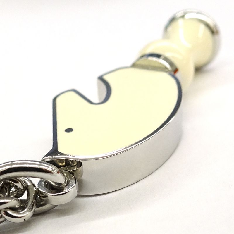 Hermes Necklace Cavalier Metal Silver SV White Accessories — view 7