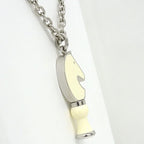 Hermes Necklace Cavalier Metal Silver SV White Accessories — view 5