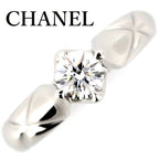 Chanel Quilted Diamond 030 CT F-Vvs 1 Ring Pt950 47 — view 3