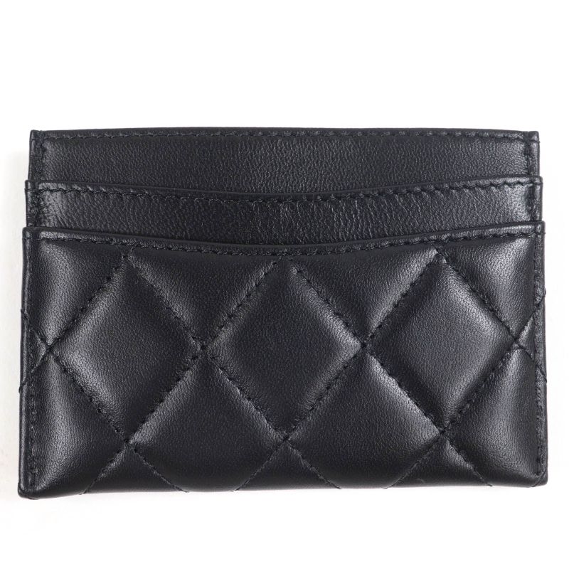 Chanel Ap4472 Lambskin Quilted Coco Mark Card Case Black Hardware — view 4