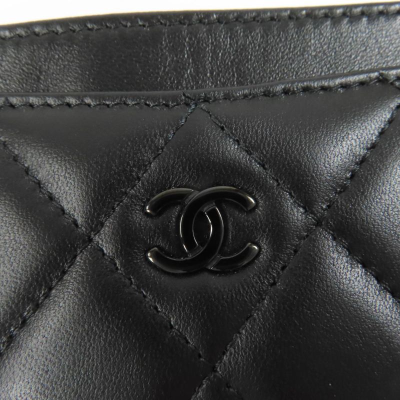 Chanel Ap4472 Lambskin Quilted Coco Mark Card Case Black Hardware — view 8