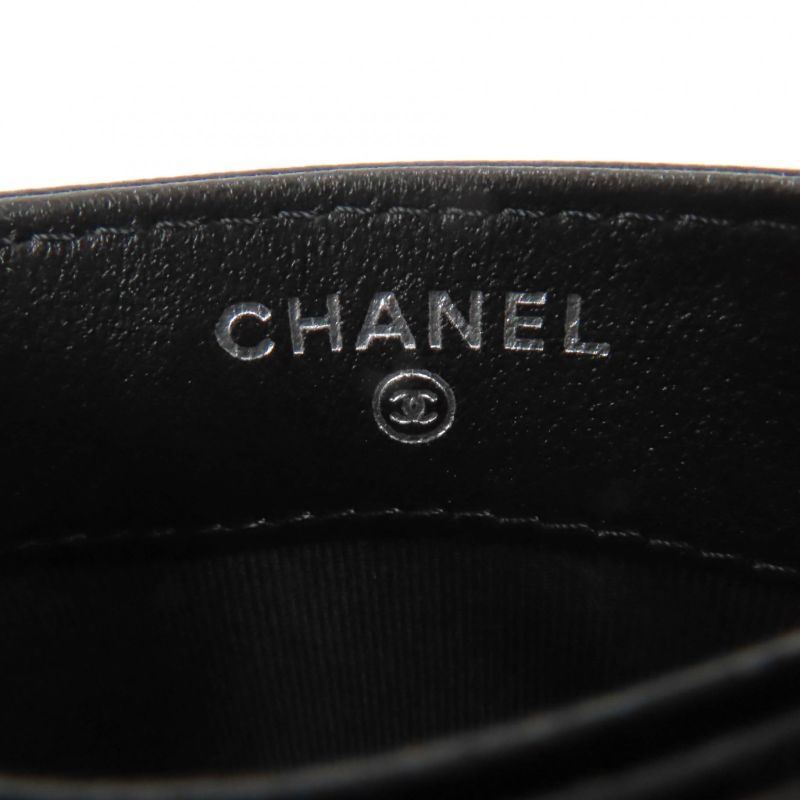 Chanel Ap4472 Lambskin Quilted Coco Mark Card Case Black Hardware — view 9