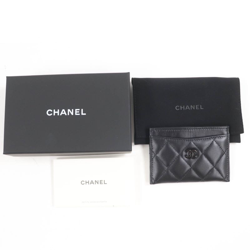 Chanel Ap4472 Lambskin Quilted Coco Mark Card Case Black Hardware — view 3