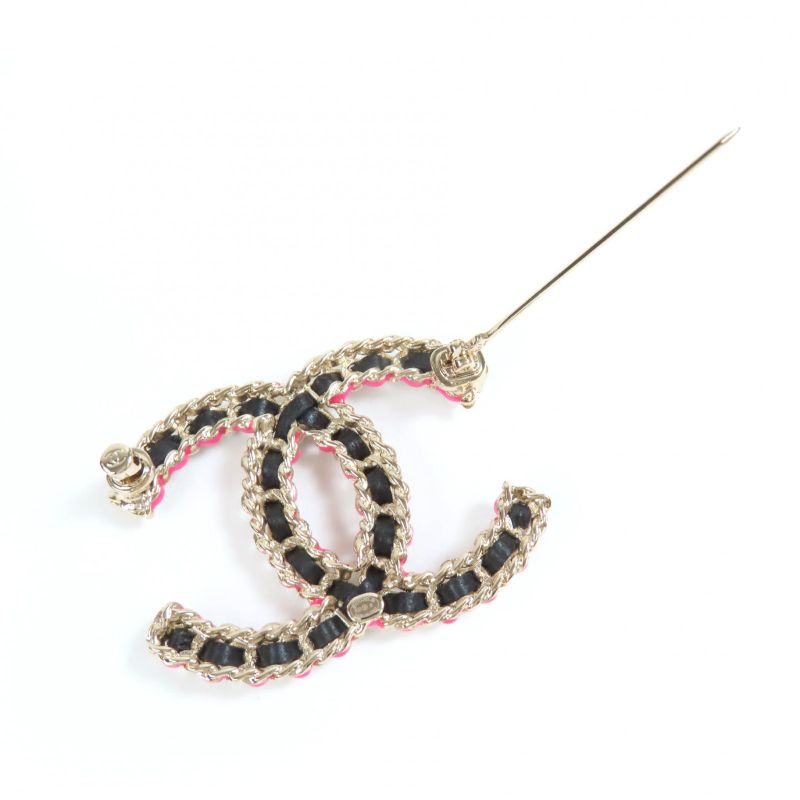 Chanel B23 B Brooch Gold Black Pink And Storage Bag — view 7