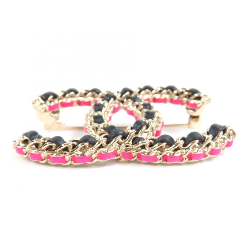 Chanel B23 B Brooch Gold Black Pink And Storage Bag — view 5