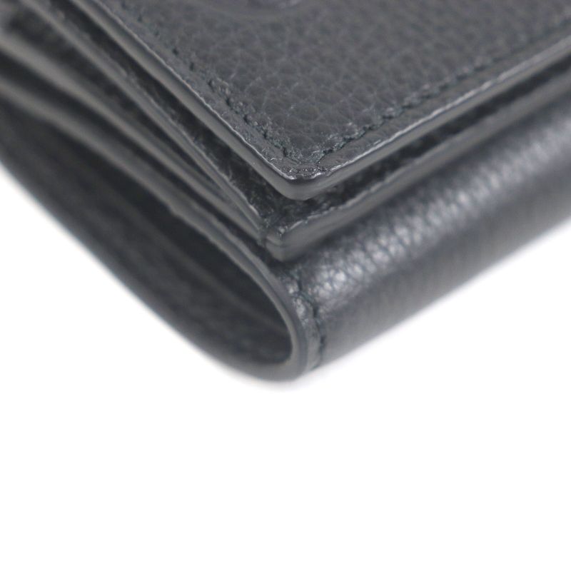 Gucci Leather Embossed Logo Compact Wallet Trifold Black — view 5