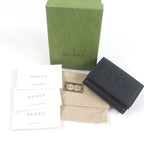 Gucci Leather Embossed Logo Compact Wallet Trifold Black — view 2