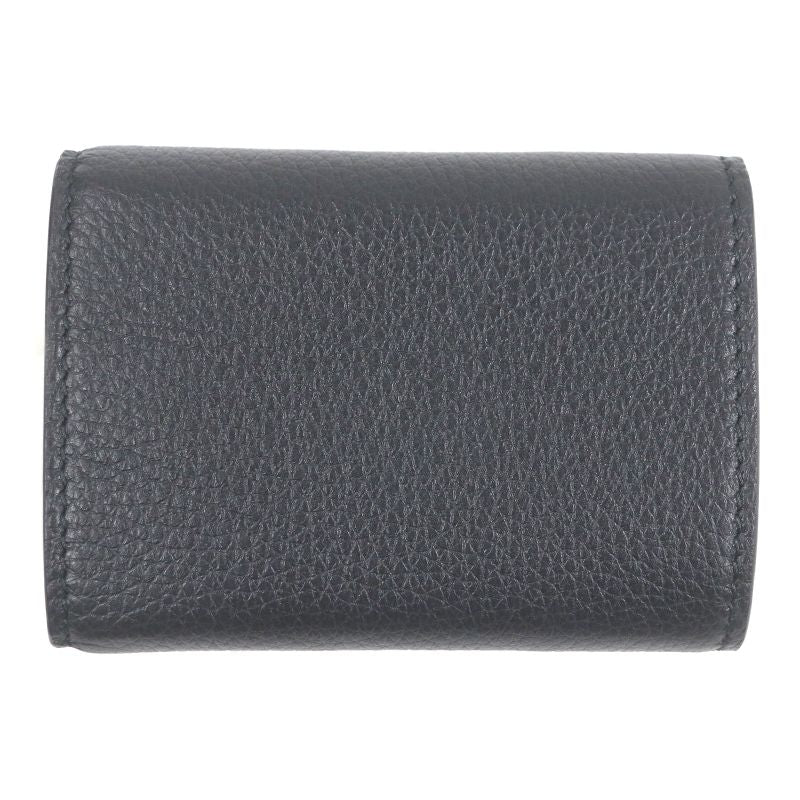 Gucci Leather Embossed Logo Compact Wallet Trifold Black — view 3