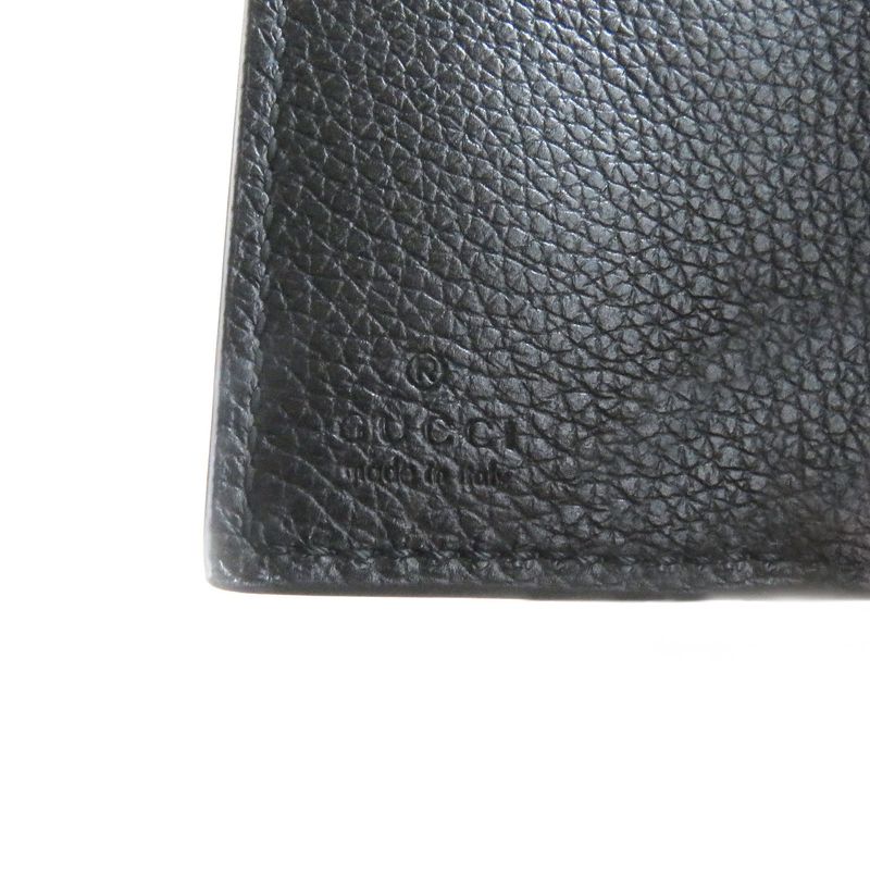 Gucci Leather Embossed Logo Compact Wallet Trifold Black — view 8