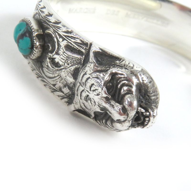 Gucci cat Head AG 925 Arabesque Double G Le Marche Des Merveilles Bangle — view 6