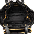 Prada Triangle Logo Plate Shoulder Bag 2-Way 1 Bg308 Black Nylon Leather — view 4