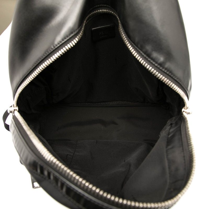 Fendi Faith Backpack 7 Vz012 Black Leather Nylon — view 5