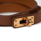 Hermes Mini Kelly Dubreuil Brown Gold Hardware Vorswith Belt — view 5