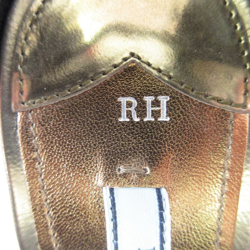 Prada Cross Strap Leather Sandals 36 Gold Color Black — view 7