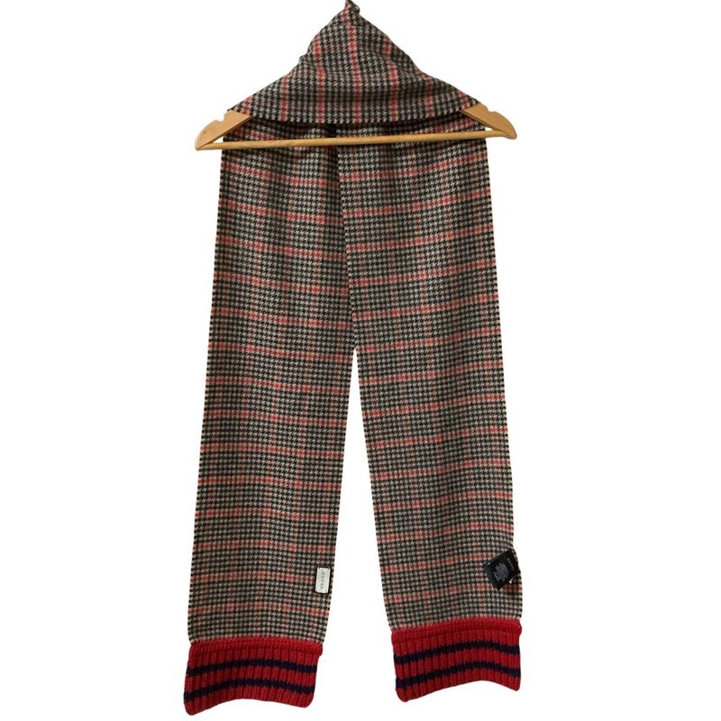 Gucci Cashmere Blend Wool Check Scarf Multicolor — view 3
