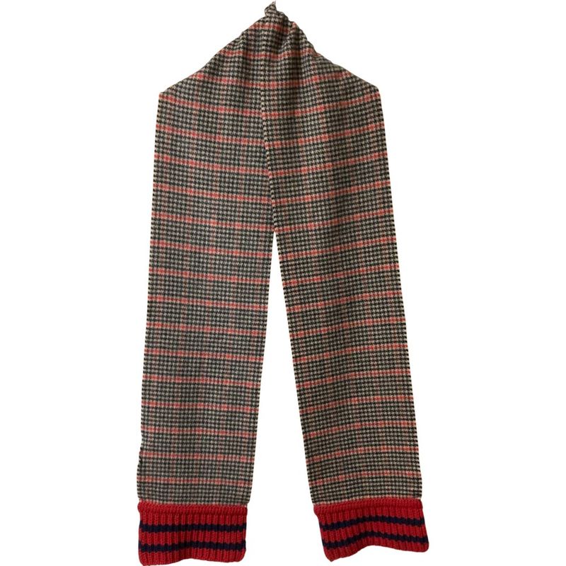 Gucci Cashmere Blend Wool Check Scarf Multicolor — view 2