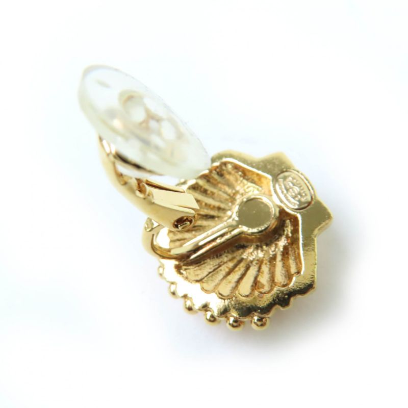 Chanel G23 C Coco Mark Shell Design Earrings With Rhinestones — view 8