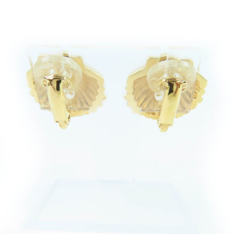 Chanel G23 C Coco Mark Shell Design Earrings With Rhinestones — view 5