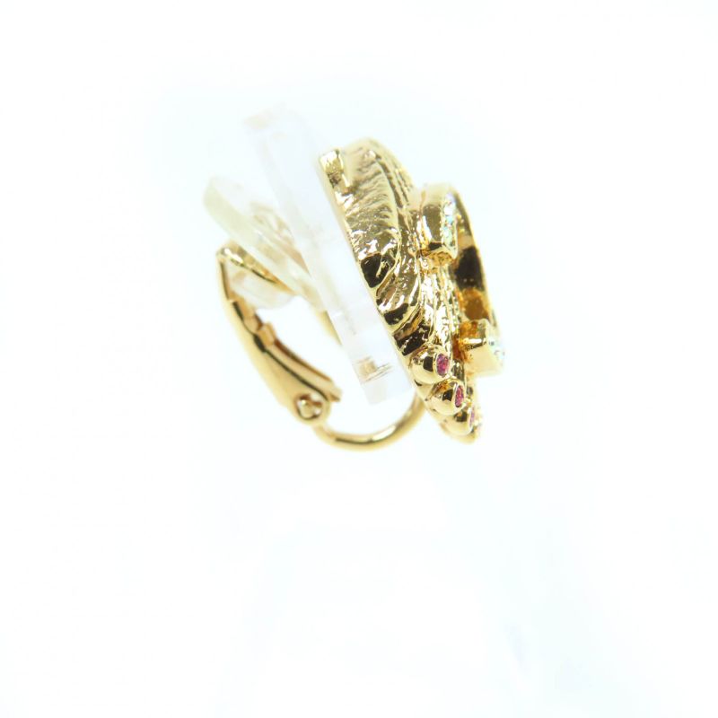Chanel G23 C Coco Mark Shell Design Earrings With Rhinestones — view 6