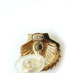 Chanel G23 C Coco Mark Shell Design Earrings With Rhinestones — view 9