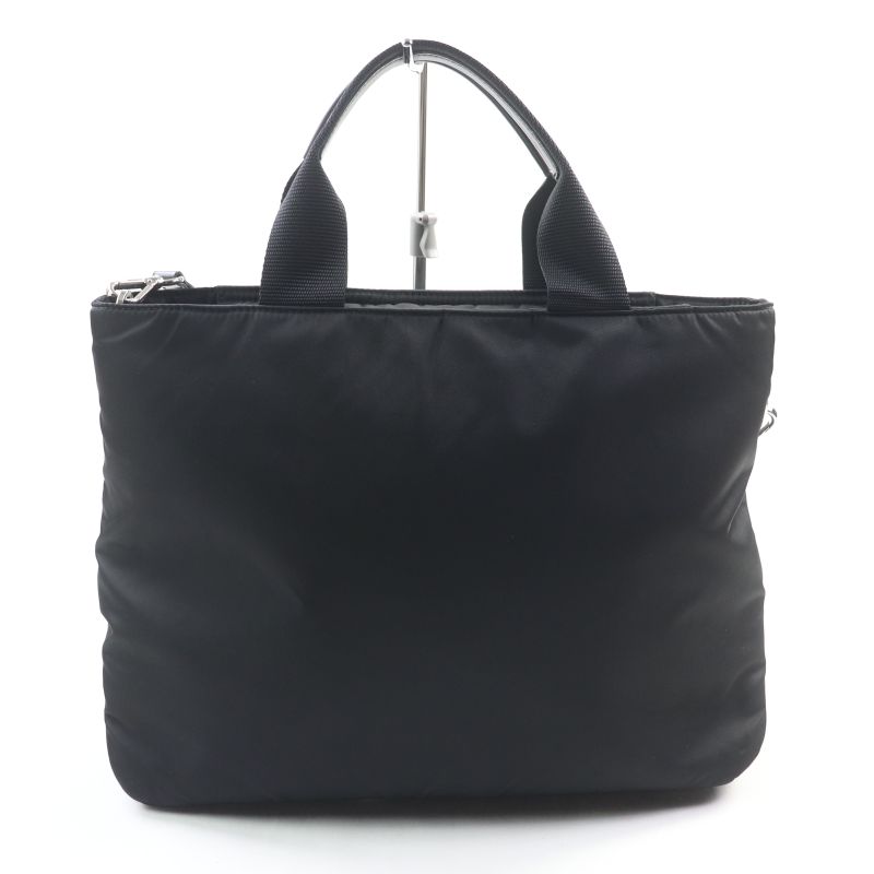 Prada 1 Bg867 re-nylon With Pouch And Shoulder Triangle Logo Leather Use 2-Way — view 2