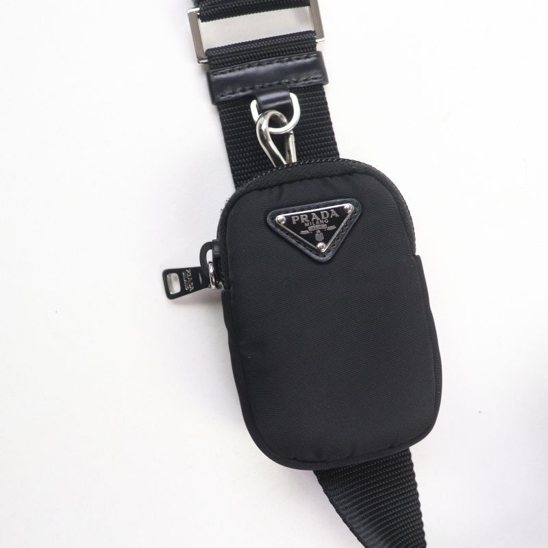 Prada 1 Bg867 re-nylon With Pouch And Shoulder Triangle Logo Leather Use 2-Way — view 9