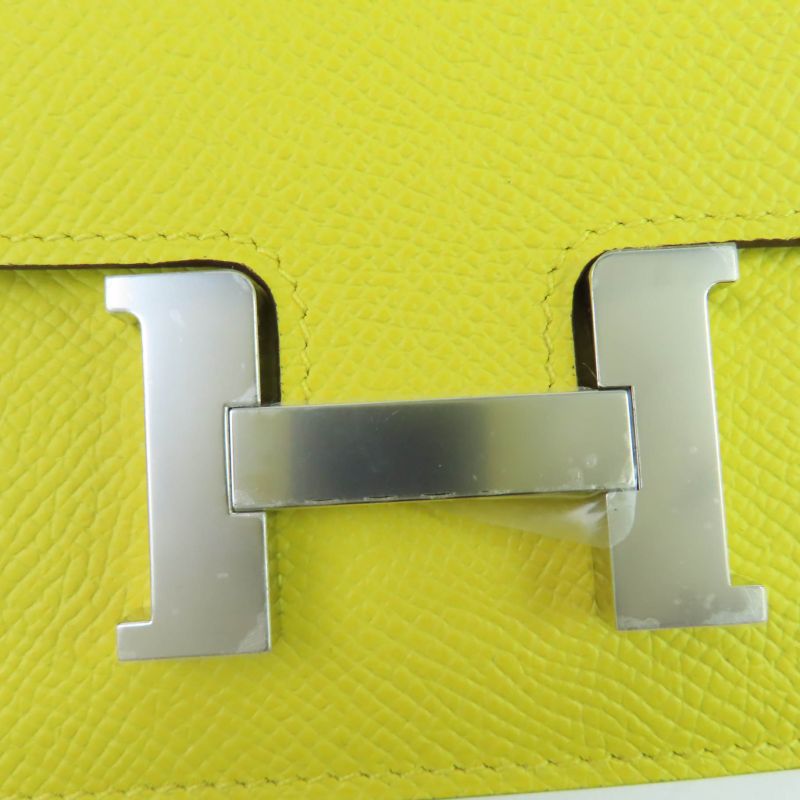 Hermes Constance Slim Vaux Epson Jeanne Naples Silver Hardware Compact Wallet — view 9