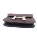 Hermes Constance Slim Vaux Epson Havana Silver Hardware Compact Wallet Engraved — view 4
